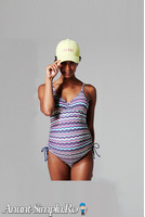 Costum de baie intreg pentru gravide multicolor dungi Esprit - Imagine 4